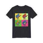 Youth Tee — Pop Art Kiwi Bird Playing Guitar Graphic