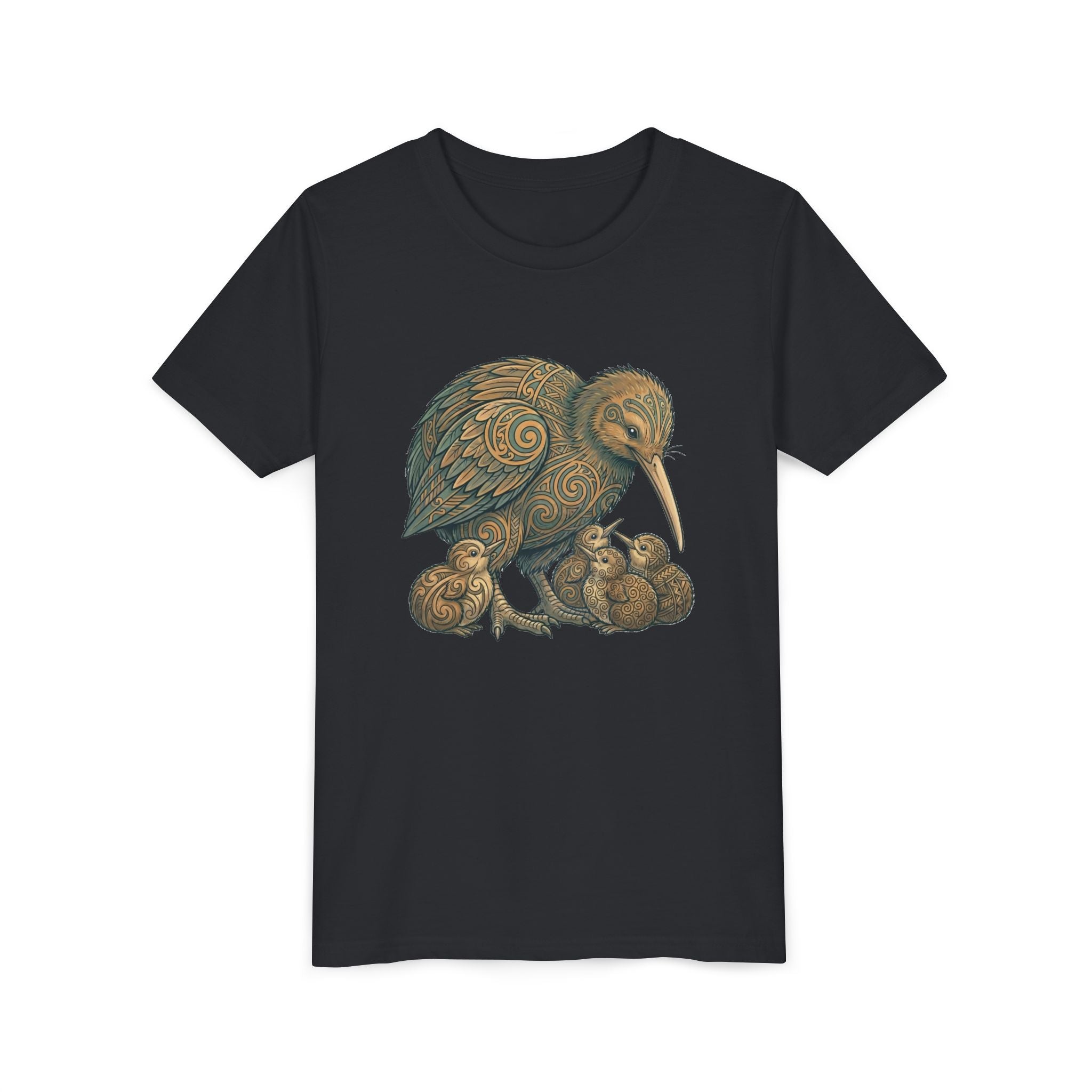 Kiwi Bird Momma & Babies Kids T‑Shirt — Whimsical Kiwi & Chicks Youth Tee