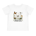"Beautiful in Every Detail" Floral Butterfly Toddler Garden Tee