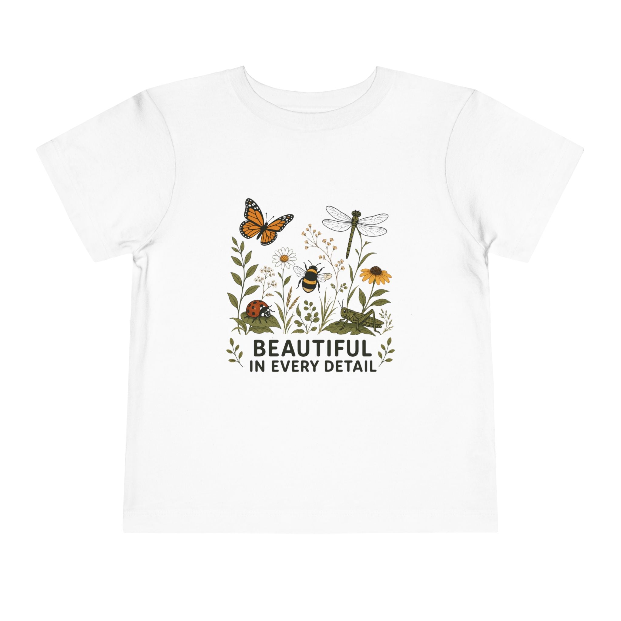 "Beautiful in Every Detail" Floral Butterfly Toddler Garden Tee
