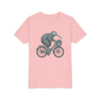 Kids Kiwi Bird Bicycle T‑Shirt – Cute Animal Cycling Graphic Tee for Children