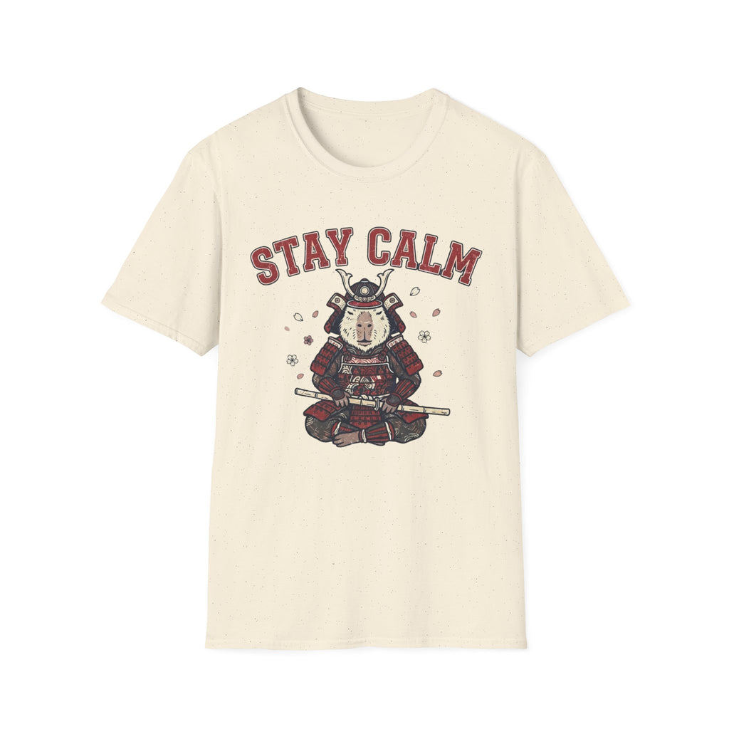 Stay Calm Capybara Samurai T + Adult Size