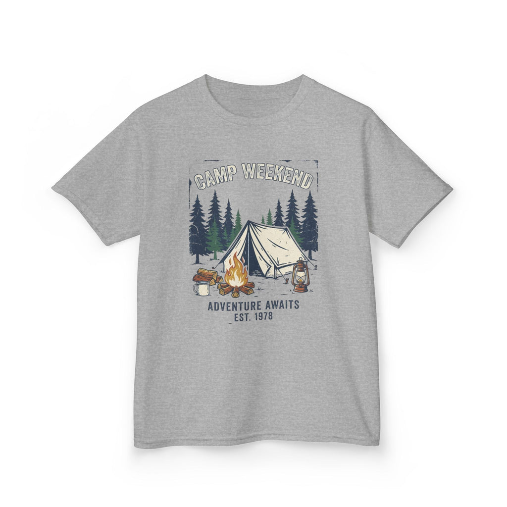 "Camp Weekend: Adventure Awaits" Kids Graphic Tee