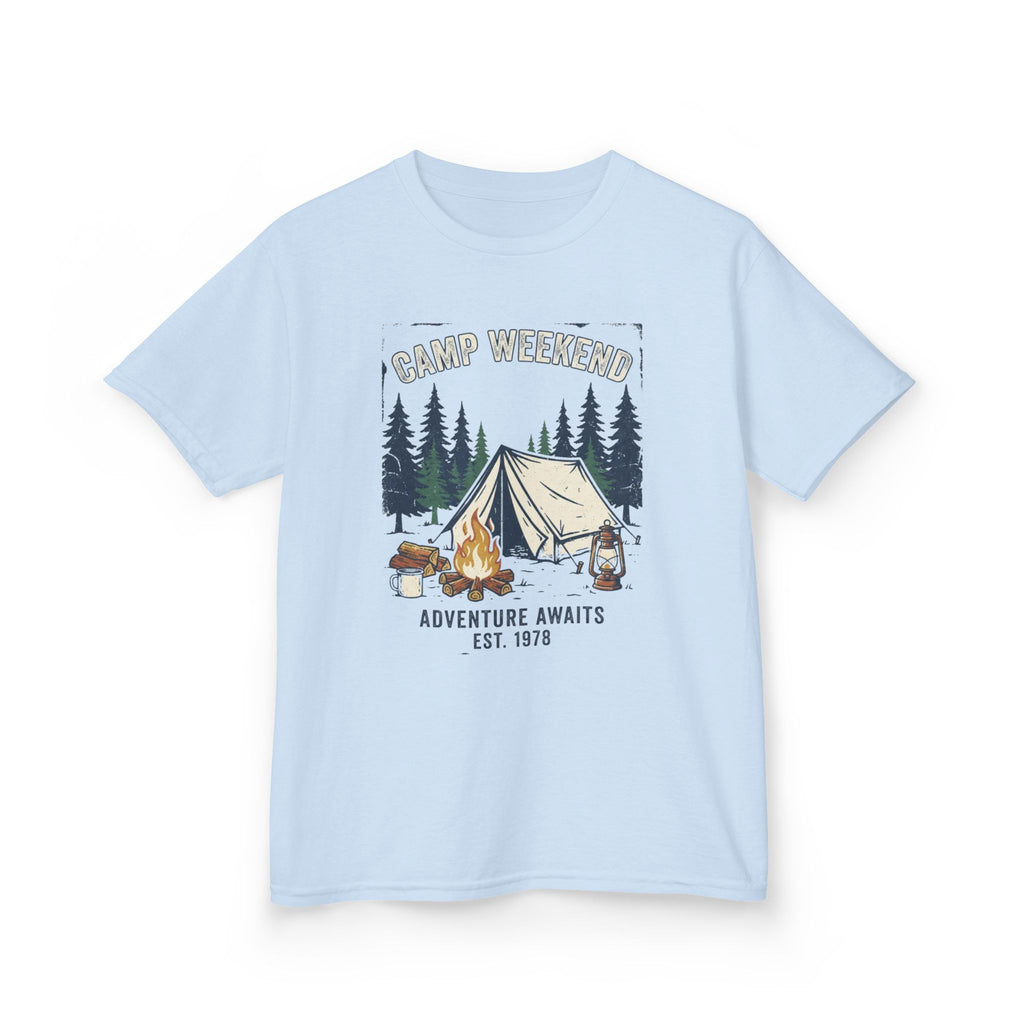 "Camp Weekend: Adventure Awaits" Kids Graphic Tee