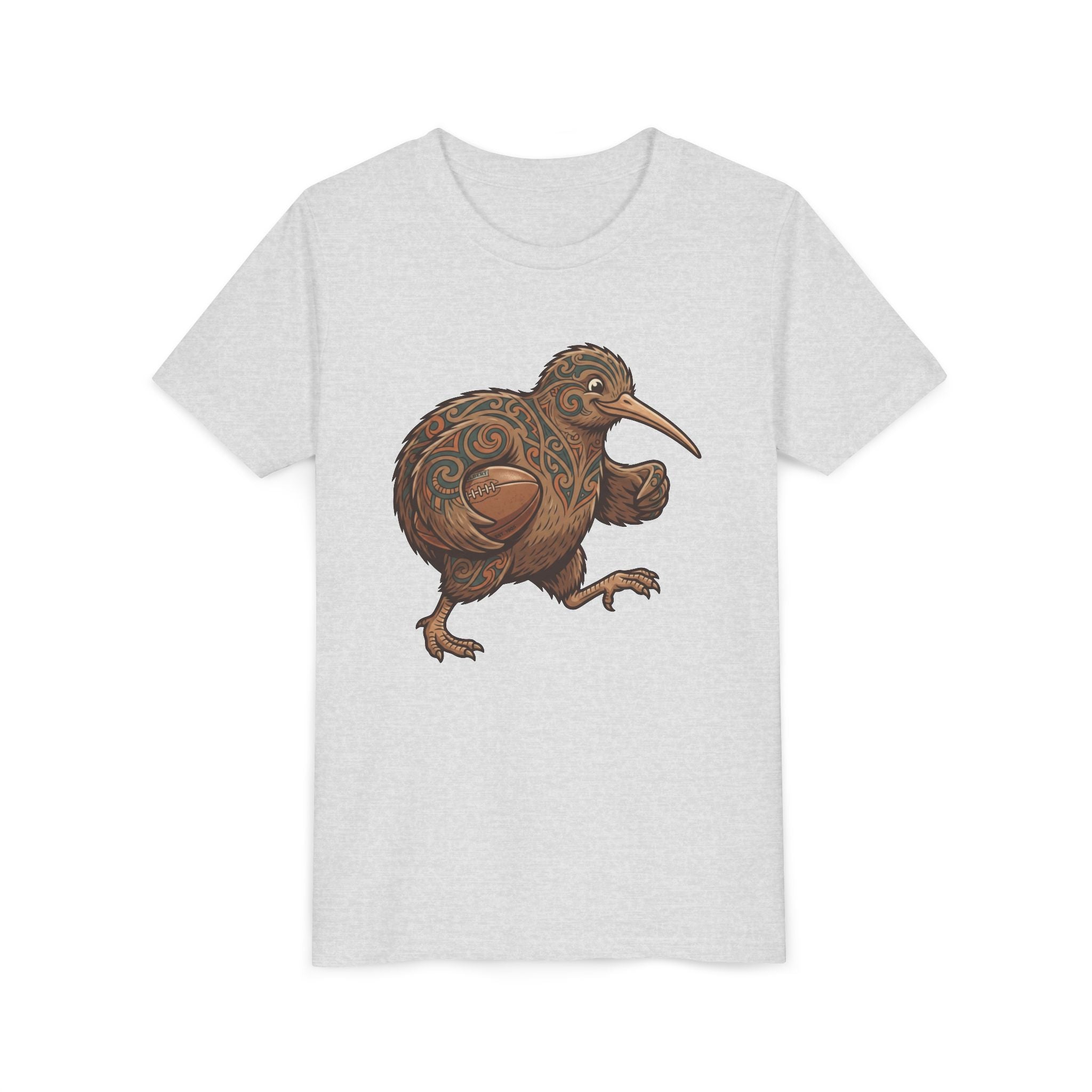 Youth Tee — Whimsical Maori-Style Kiwi Bird Kids Shirt