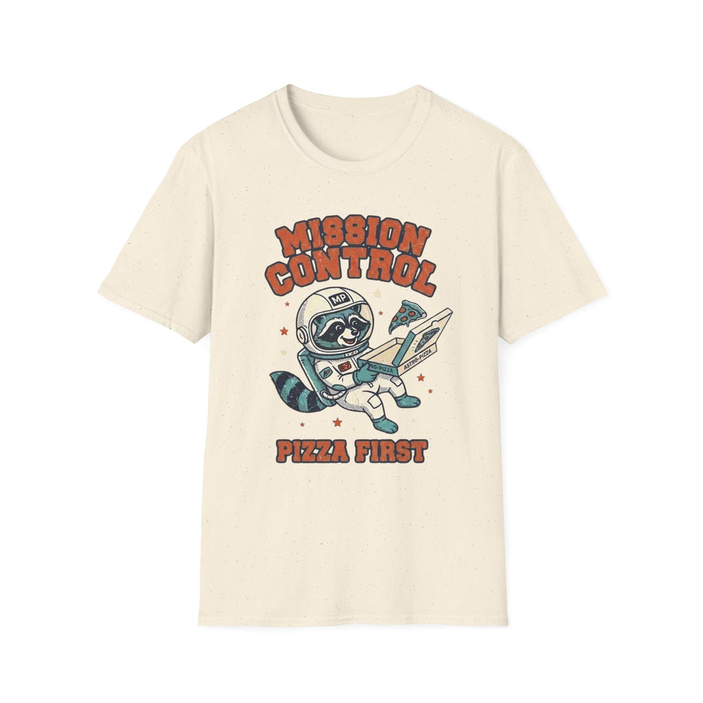 Mission Control Pizza First Raccoon T + Adult Size
