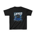 Locked In Kids T‑Shirt — Youth Baseball/Softball Helmet Graphic