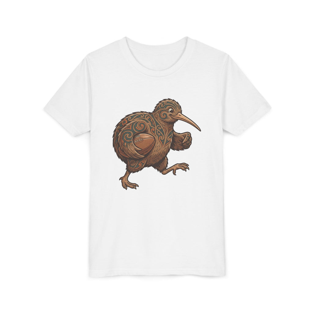 Youth Tee — Whimsical Maori-Style Kiwi Bird Kids Shirt