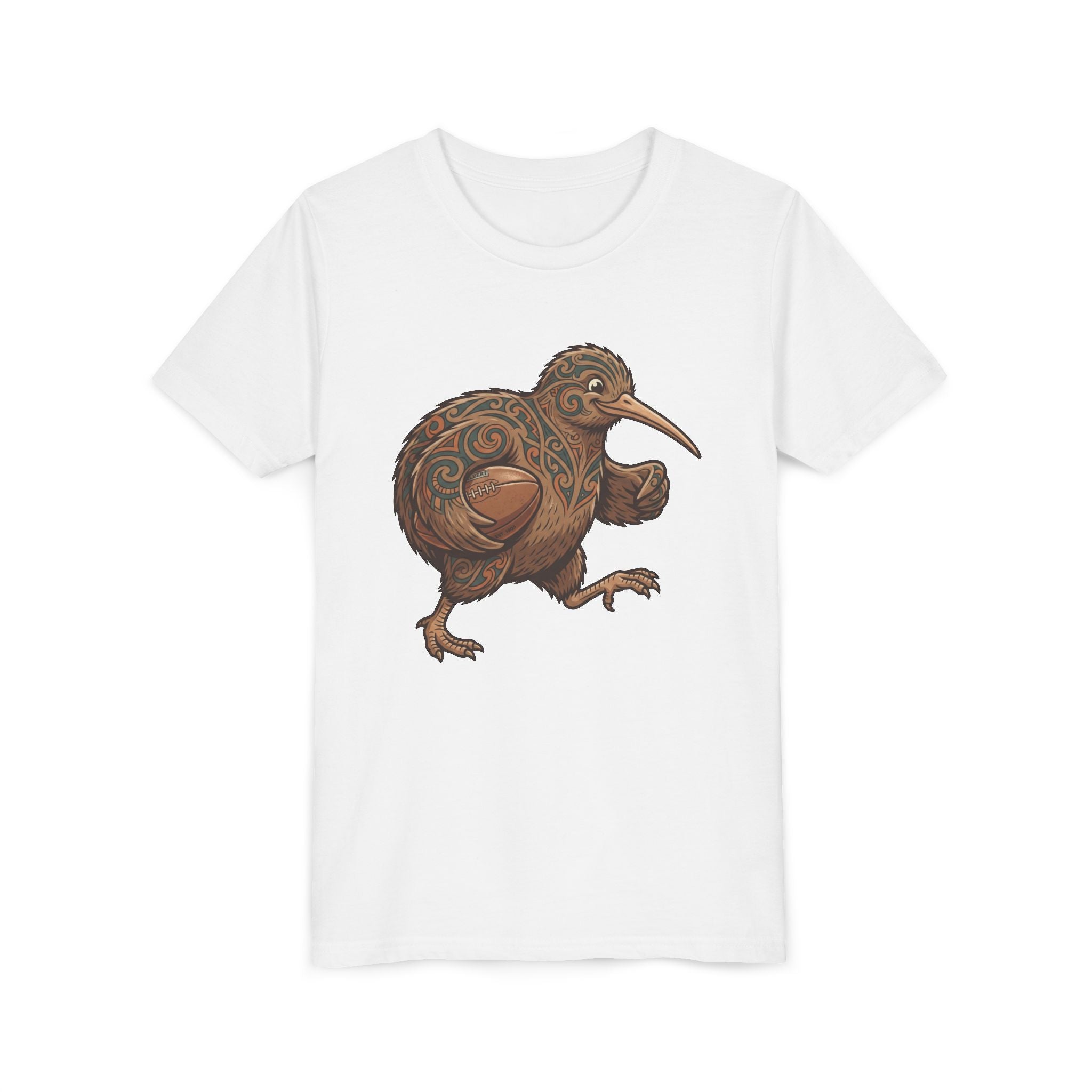Youth Tee — Whimsical Maori-Style Kiwi Bird Kids Shirt