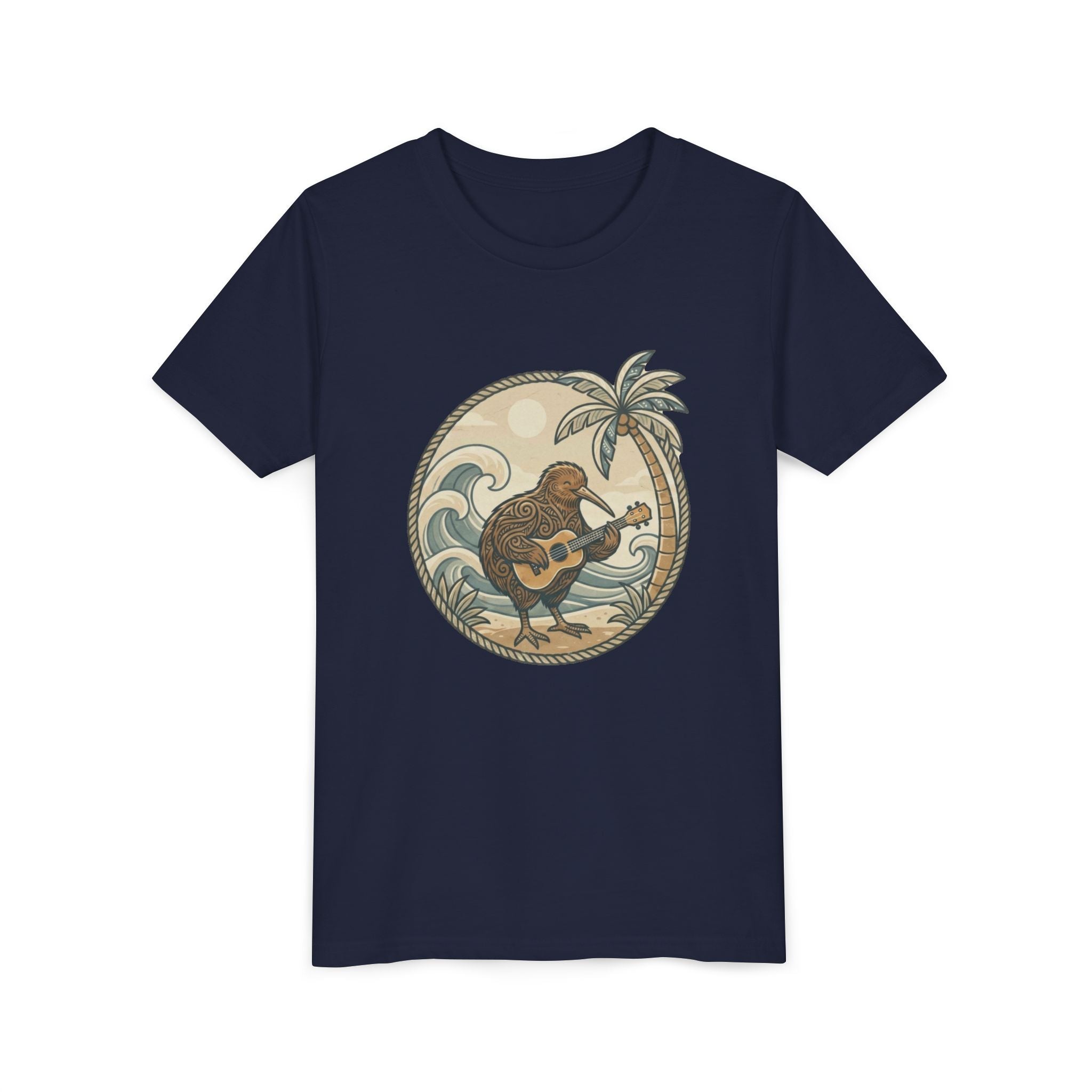 Kiwi Playing Guitar Vintage Beach Graphic