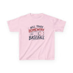 "Will Trade Homework for Baseball" Graphic Shirt