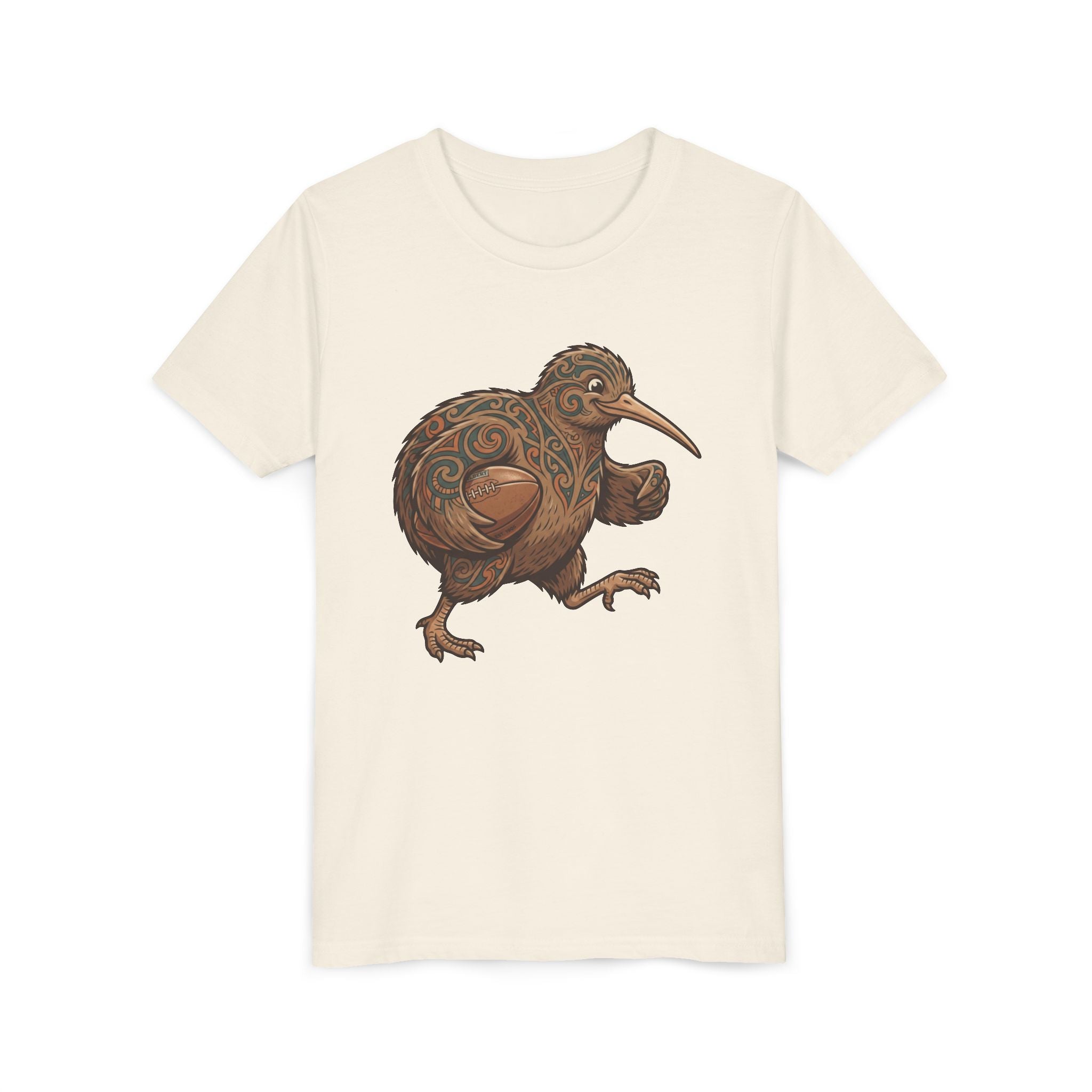 Youth Tee — Whimsical Maori-Style Kiwi Bird Kids Shirt