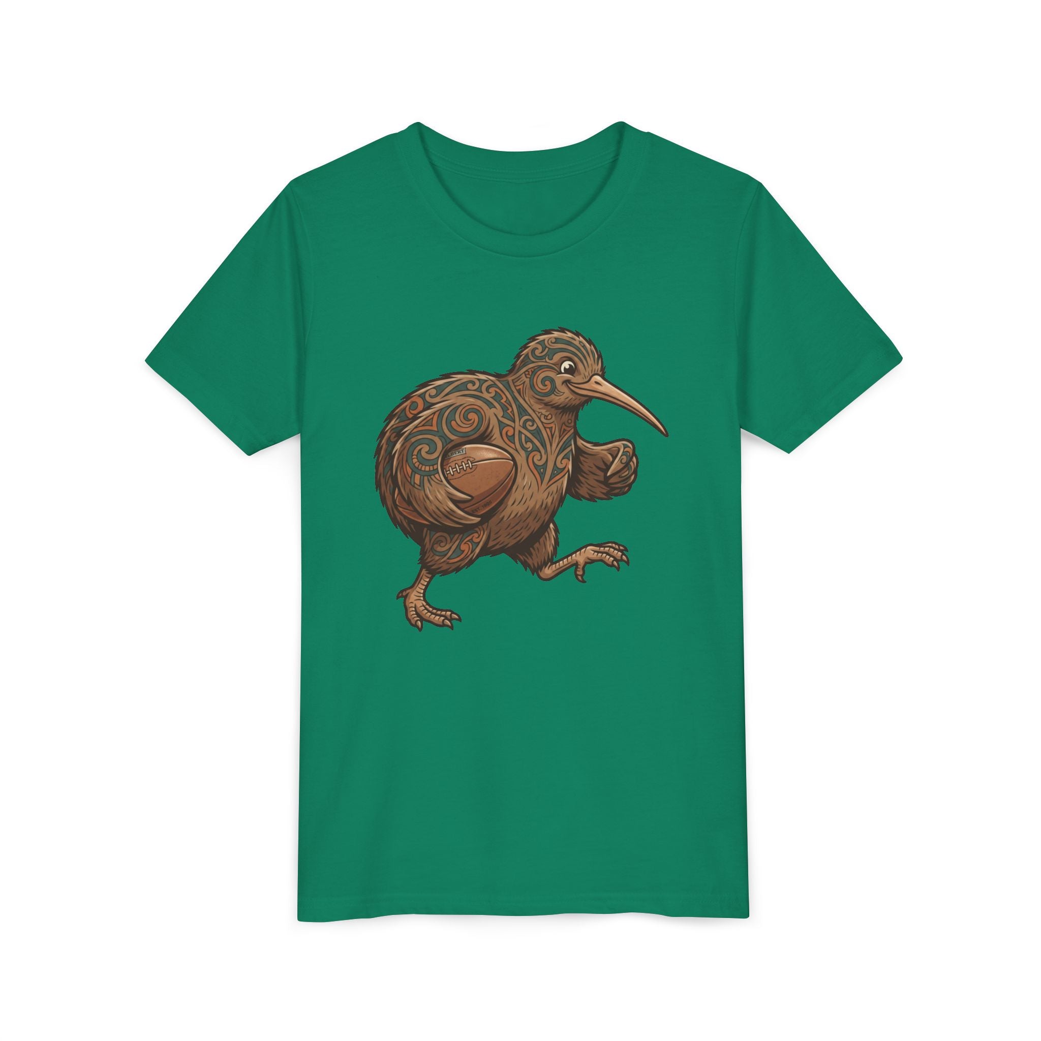 Youth Tee — Whimsical Maori-Style Kiwi Bird Kids Shirt