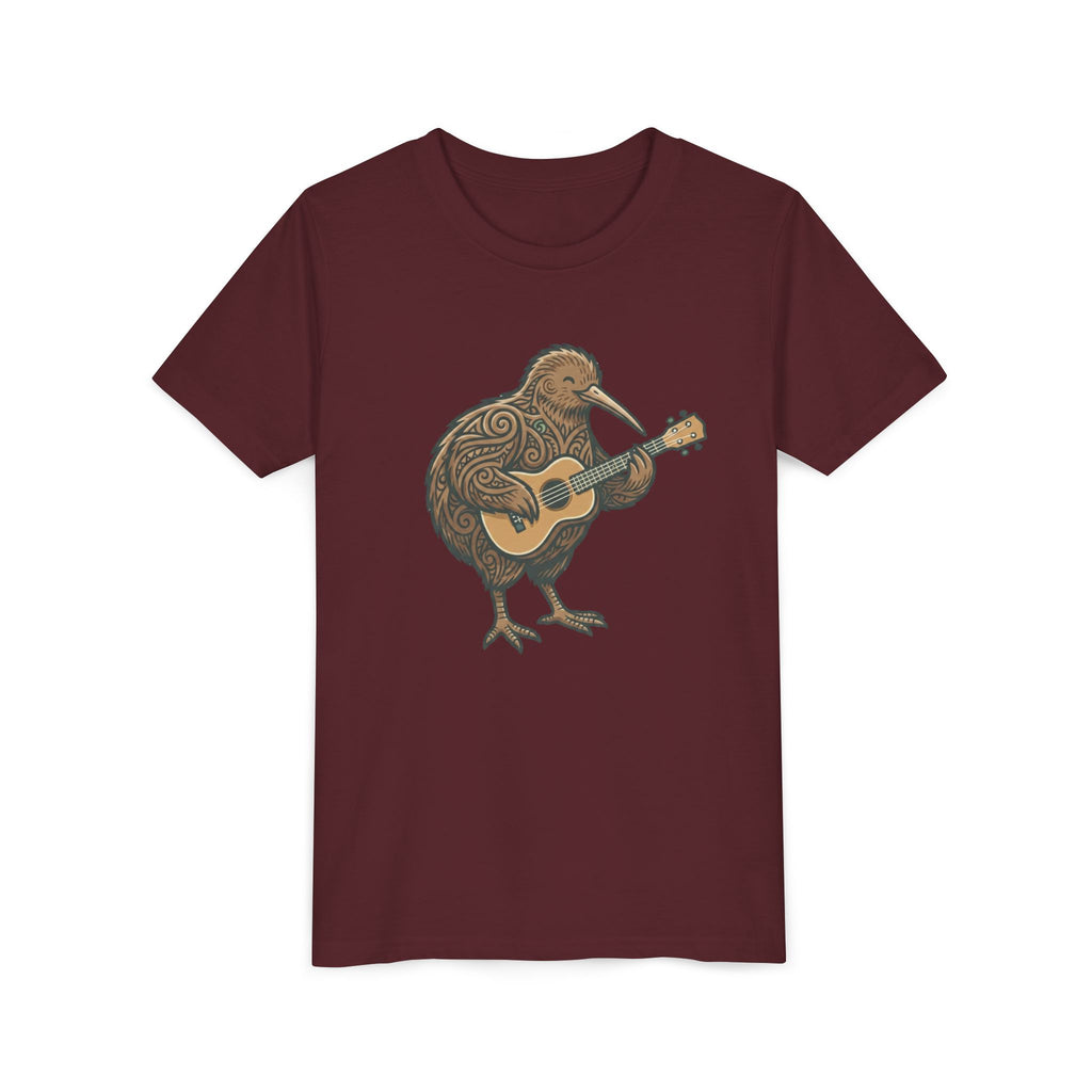 Kiwi Bird Guitar Youth Tee — Cute Musical Kiwi Kids T‑Shirt