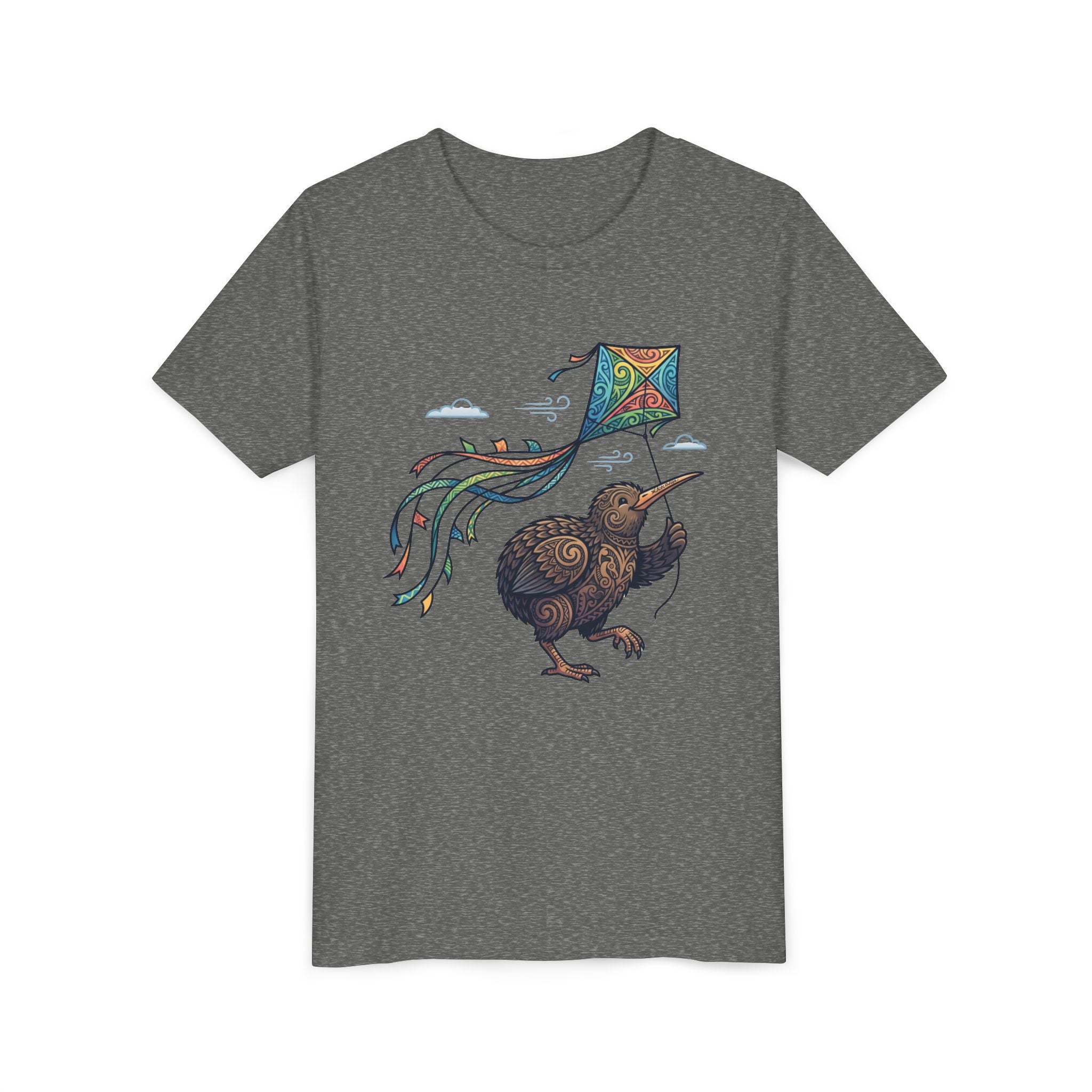 Kiwi Kite Kids Tee — Whimsical New Zealand Bird Graphic Youth Shirt