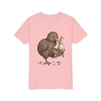 Youth T‑Shirt — Cute Kiwi Bird Holding Toy Sailboat Kids Tee