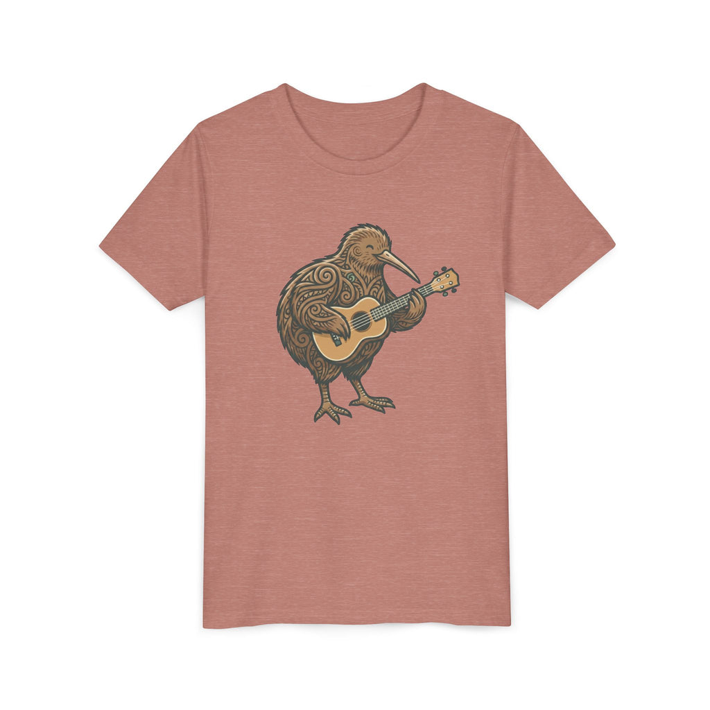 Kiwi Bird Guitar Youth Tee — Cute Musical Kiwi Kids T‑Shirt