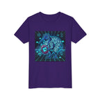 Youth Tee — Neon Tamagotchi Tribal Kiwi Bird Graphic