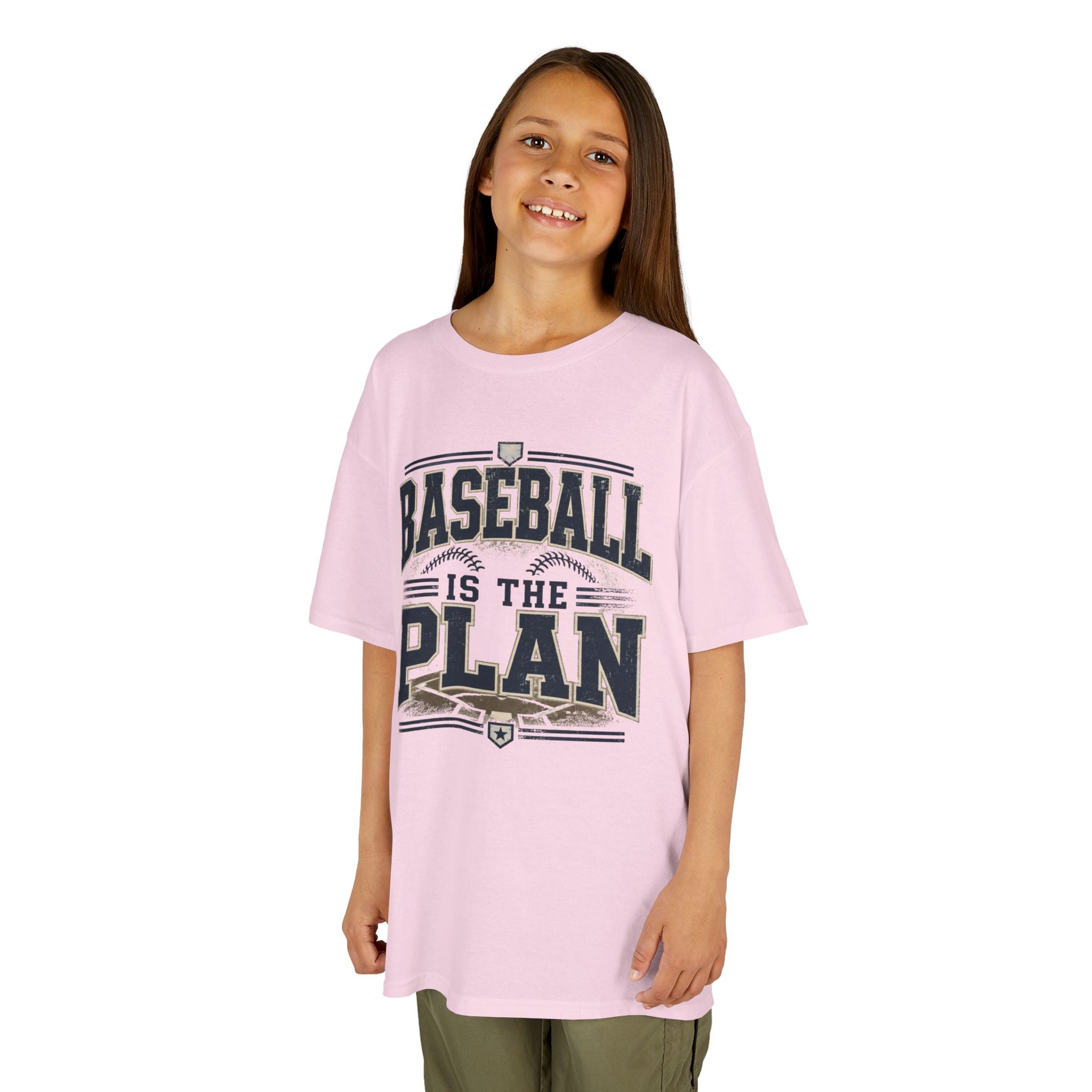 Baseball Is The Plan Kids T‑Shirt — Youth Baseball Graphic Tee