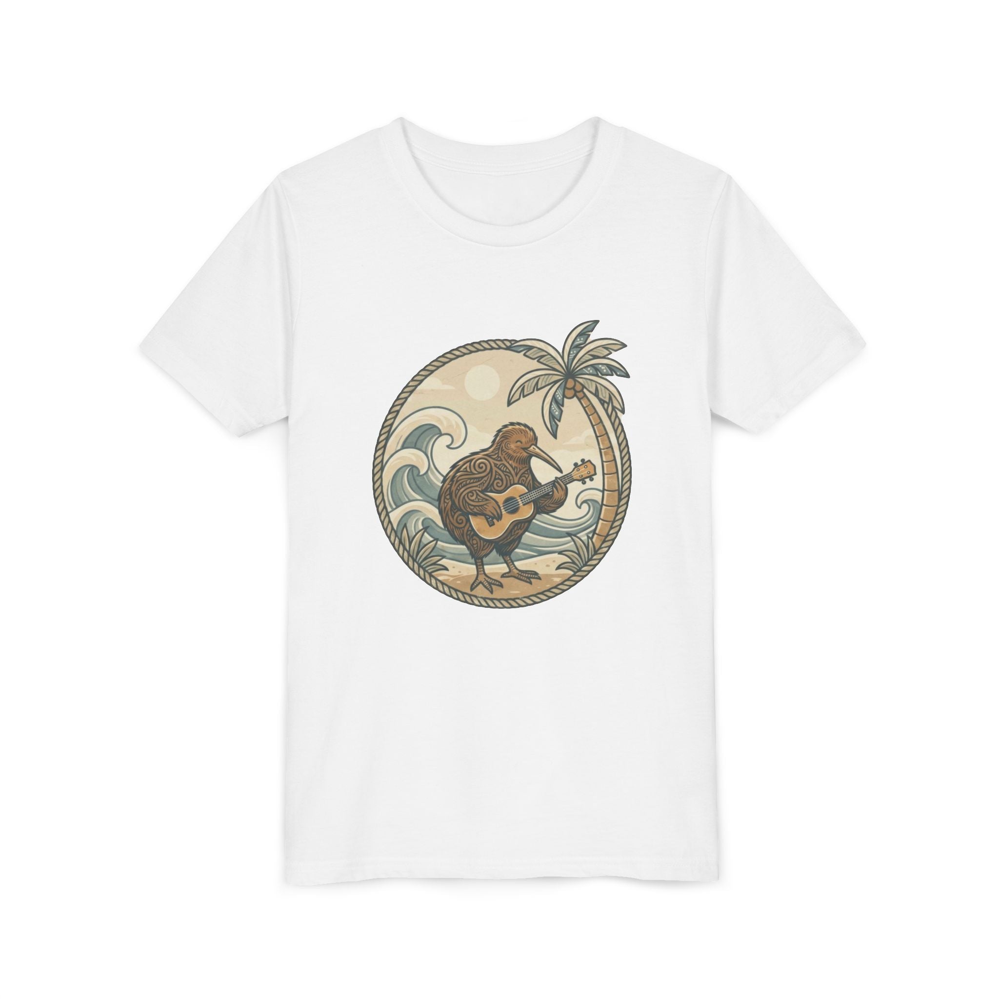 Kiwi Playing Guitar Vintage Beach Graphic