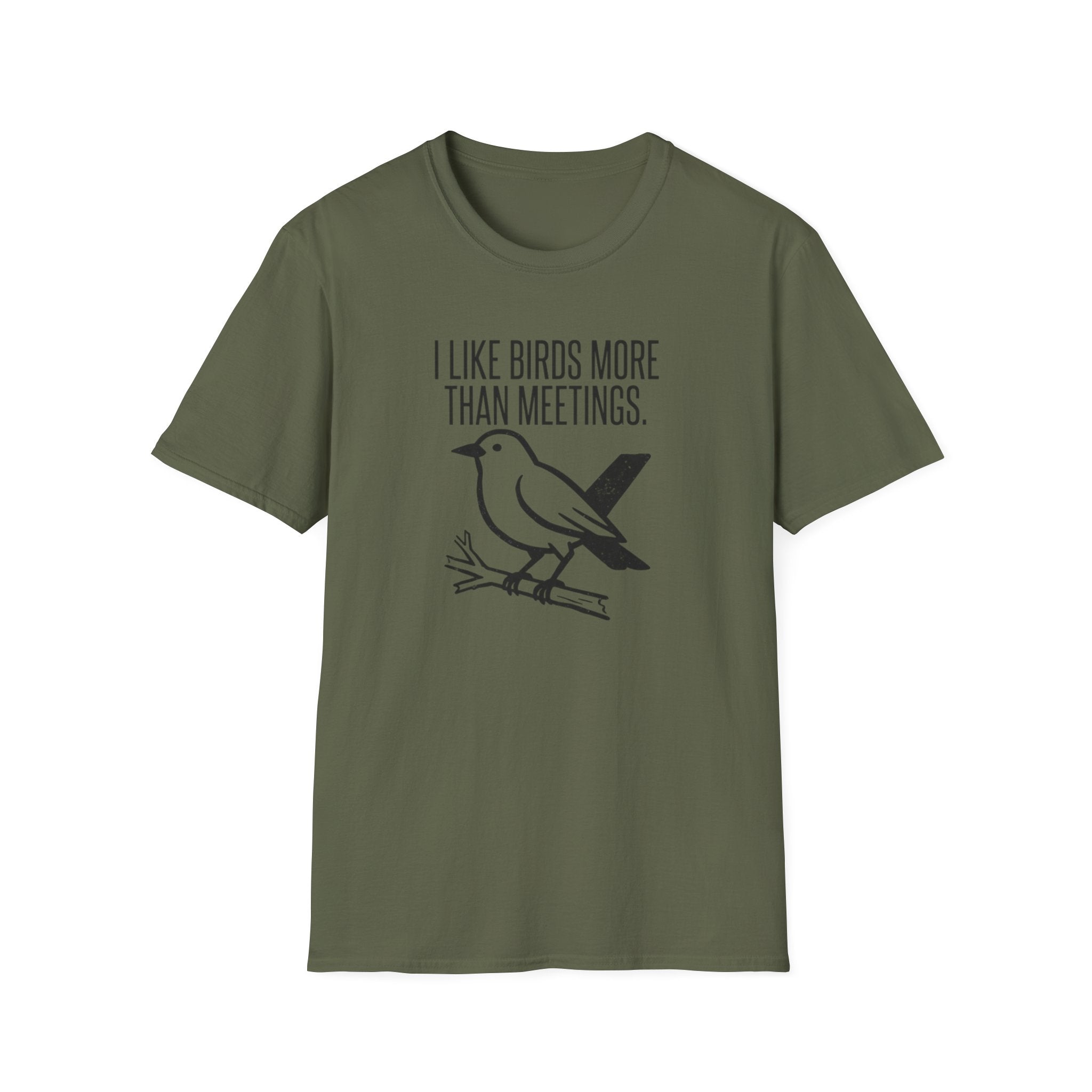 "I Like Birds More Than Meetings" Graphic Tee