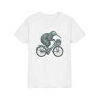 Kids Kiwi Bird Bicycle T‑Shirt – Cute Animal Cycling Graphic Tee for Children