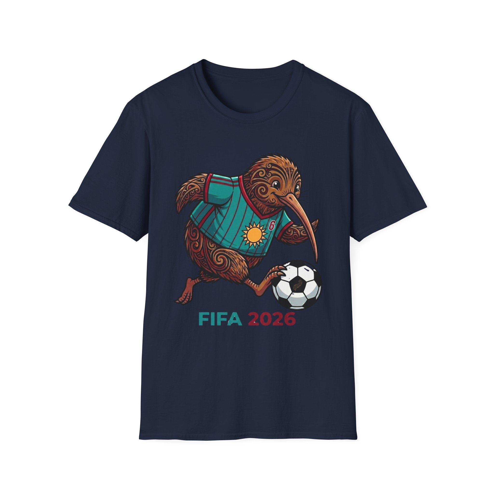 FIFA 2026 Kiwi Soccer Player T-Shirt, Funny Football Bird Graphic Tee, Unique New Zealand Sports Gift for Adults