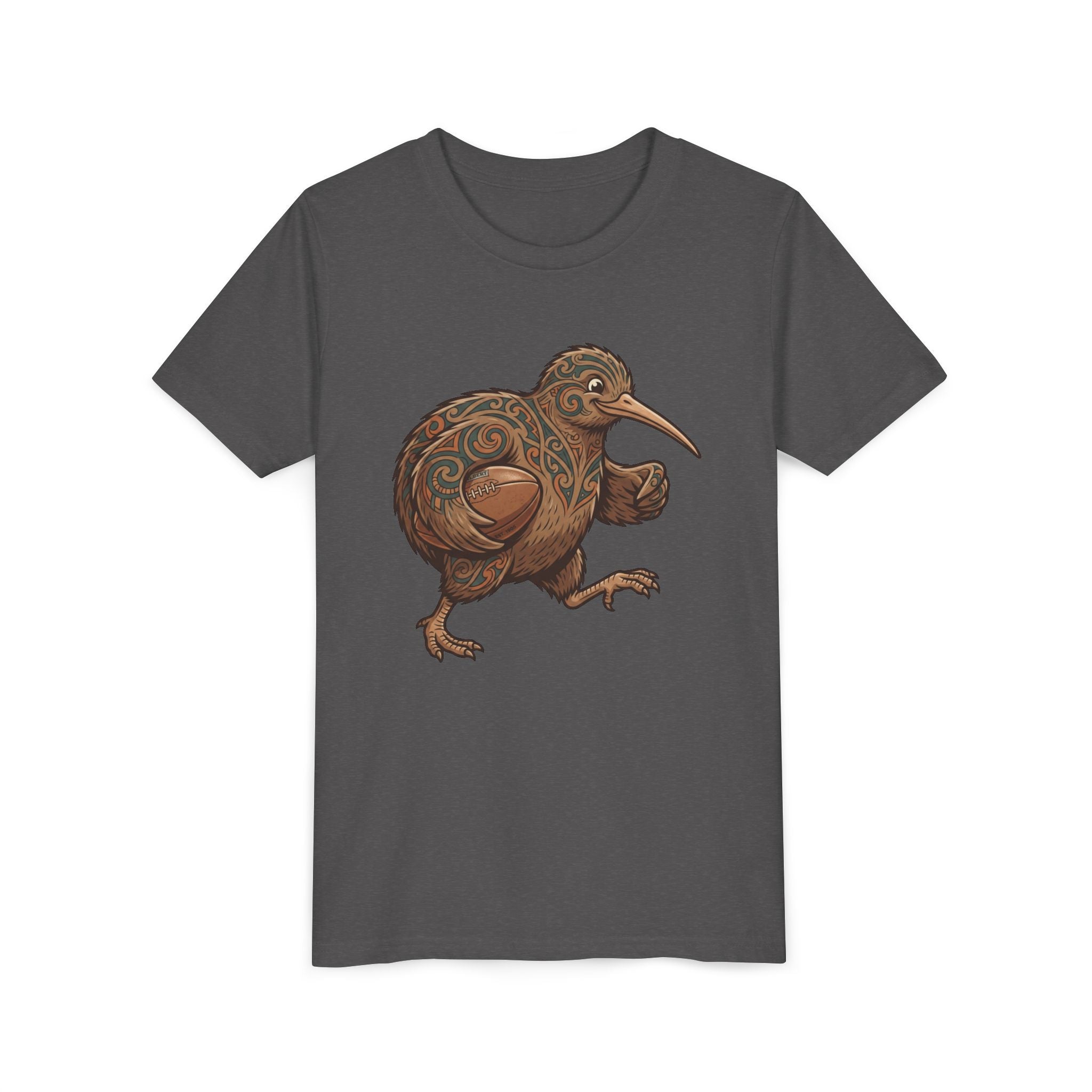 Youth Tee — Whimsical Maori-Style Kiwi Bird Kids Shirt