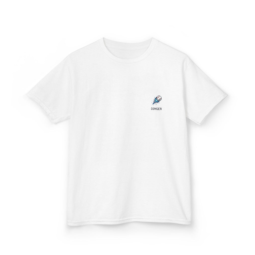 "Dinger" Pixel Art Baseball T-Shirt – Retro Gamer Baseball Tee