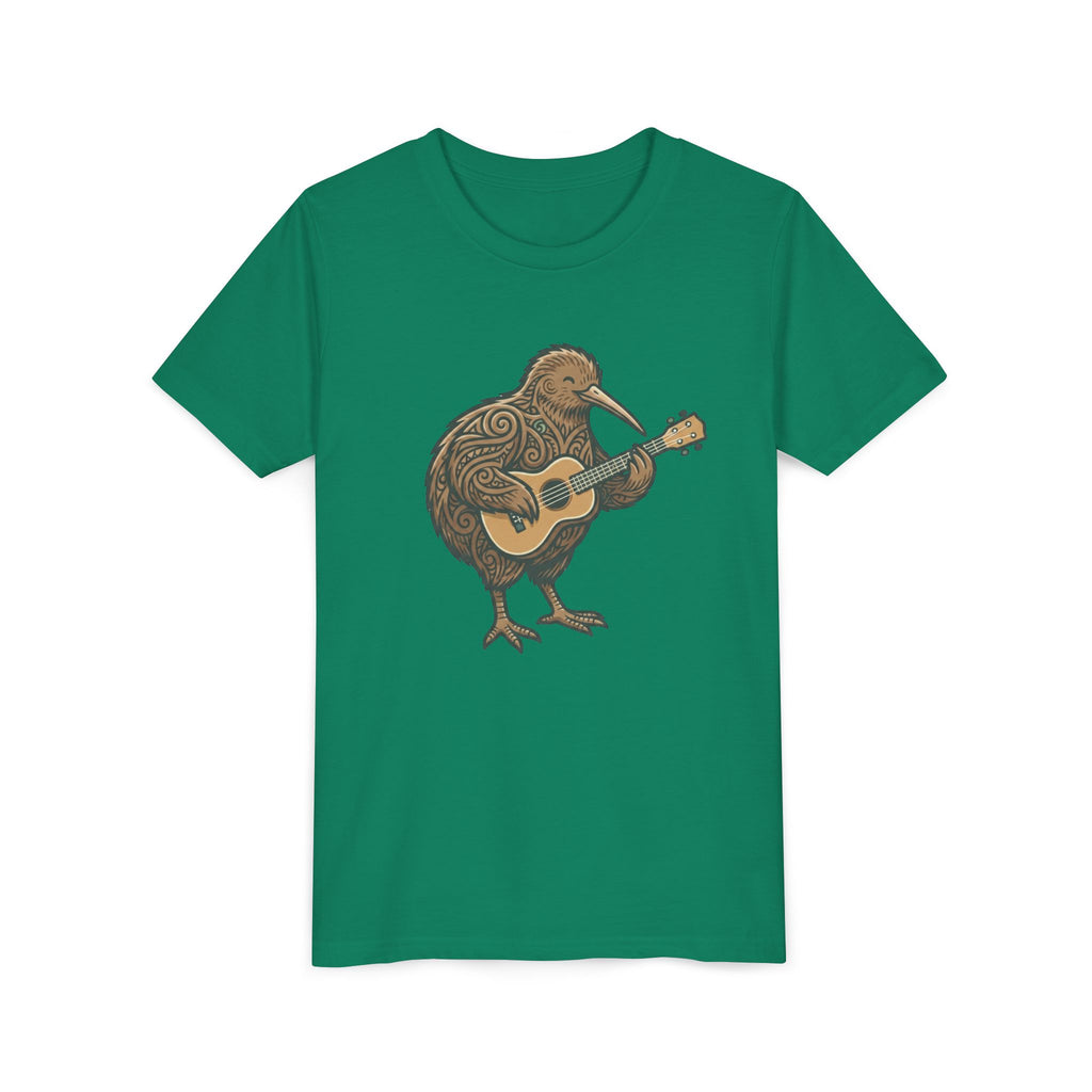 Kiwi Bird Guitar Youth Tee — Cute Musical Kiwi Kids T‑Shirt