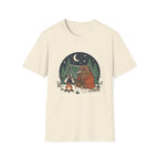 Camping Kiwi T-Shirt — Cute Kiwi Bird by Campfire Night Sky Tee