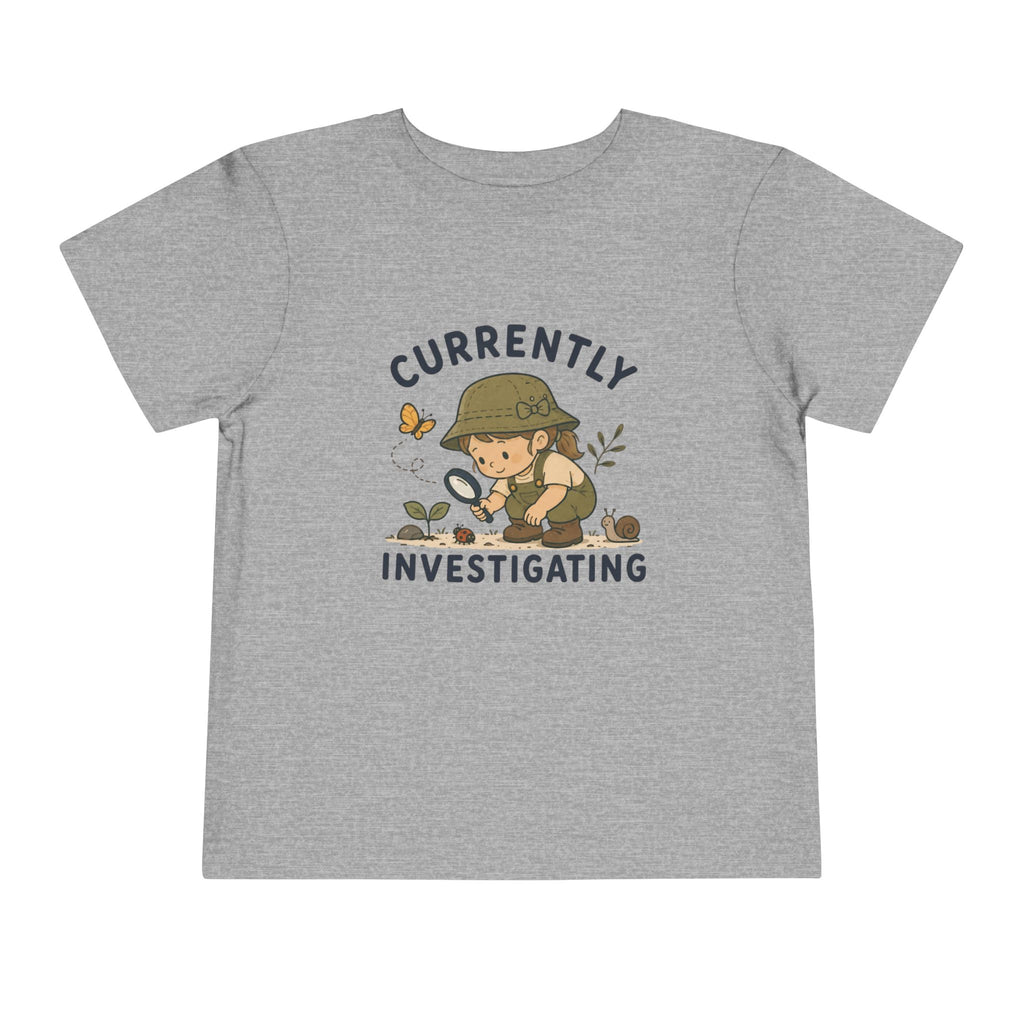 "Currently Investigating" Little Girl Explorer Shirt
