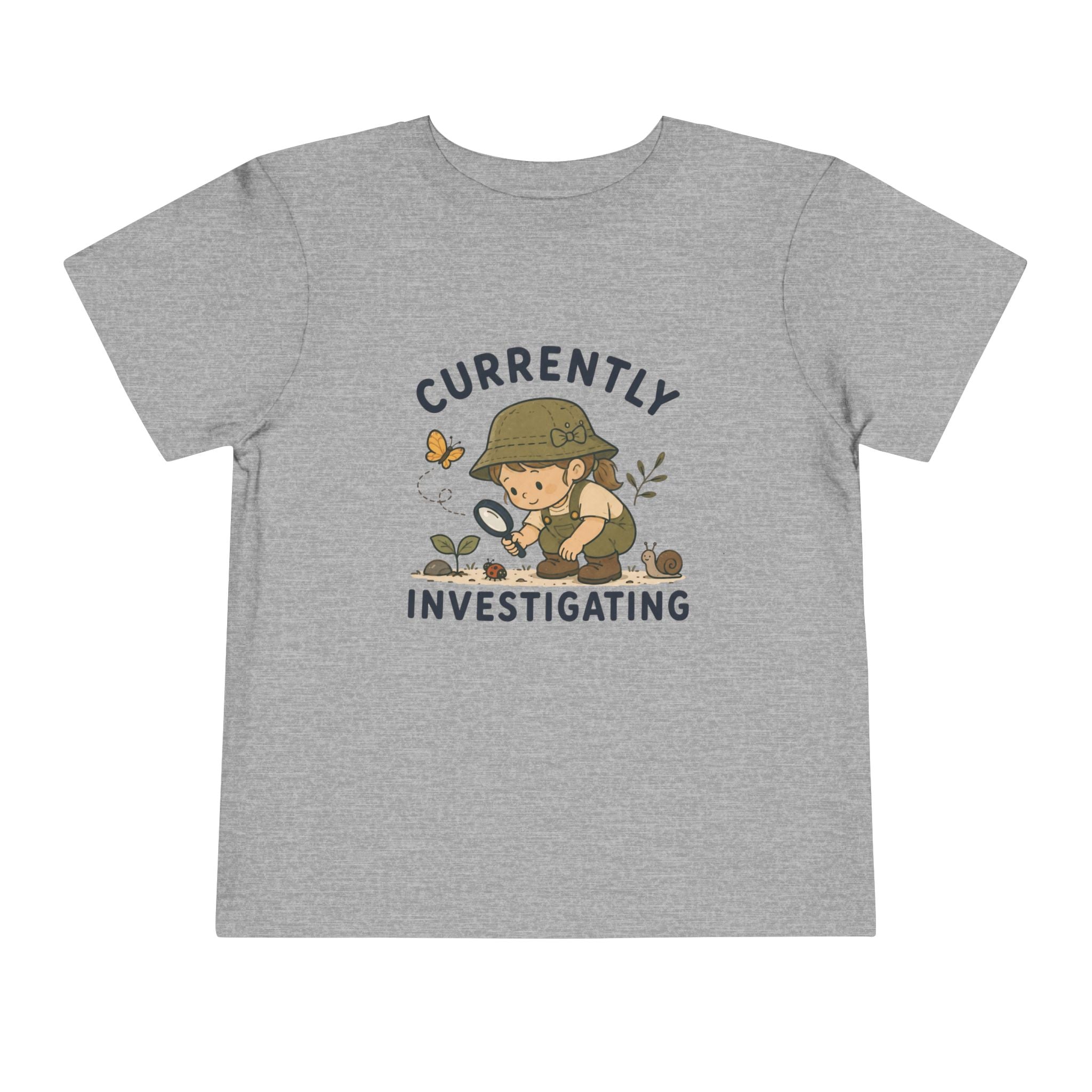"Currently Investigating" Little Girl Explorer Shirt