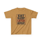 Kids 'Eat Sleep Catch Repeat' Baseball T‑Shirt