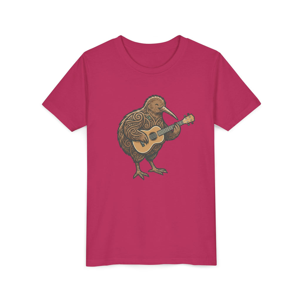 Kiwi Bird Guitar Youth Tee — Cute Musical Kiwi Kids T‑Shirt