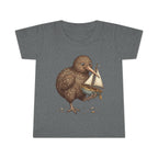 Toddler T-Shirt — Whimsical Kiwi Bird Holding Toy Sailboat Kids Tee