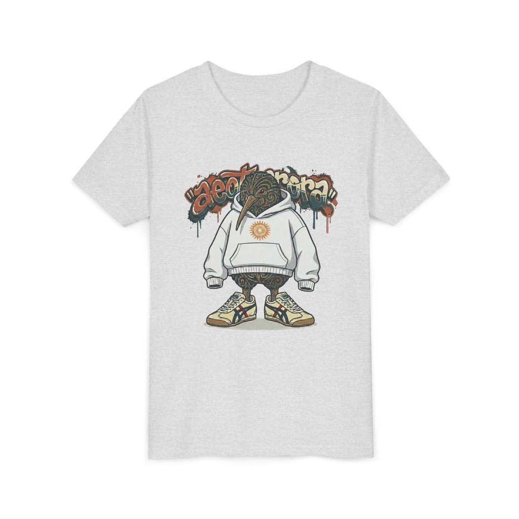 Youth Tee — Streetwear Kiwi Graphic "Aeotearora" Hoodie-Style Design