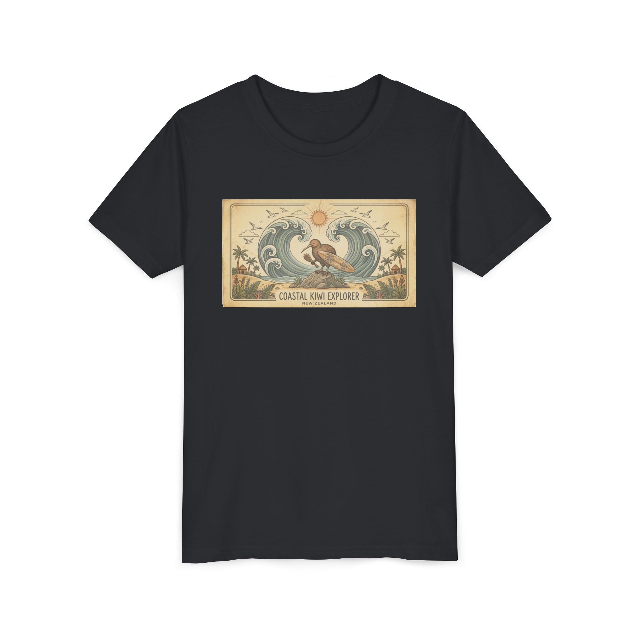 Youth Tee — Coastal Wave Explorer Graphic (Kids Surf Ocean T-Shirt)