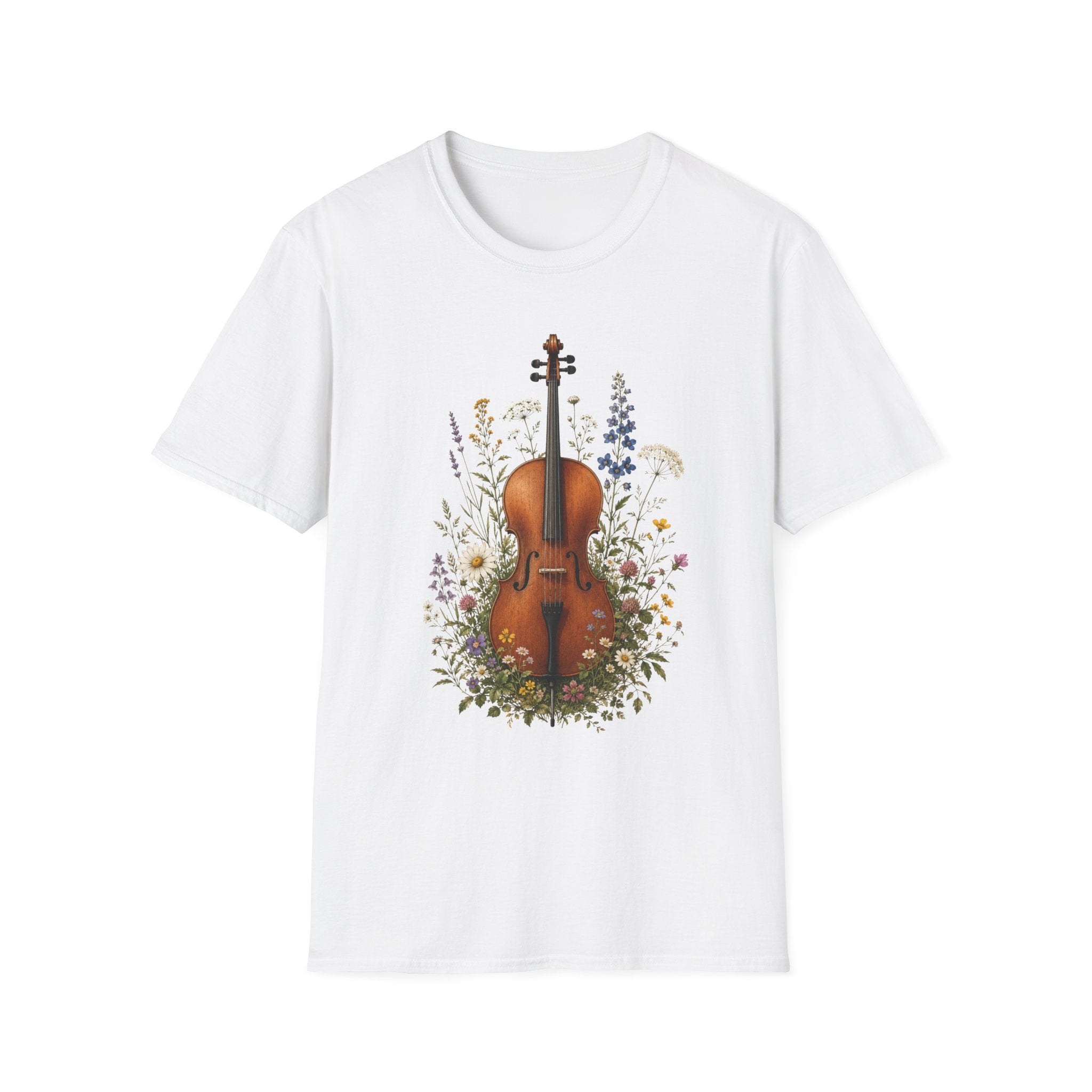 Cello in Wildflowers  —  Music Tee
