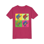 Youth Tee — Pop Art Kiwi Bird Playing Guitar Graphic