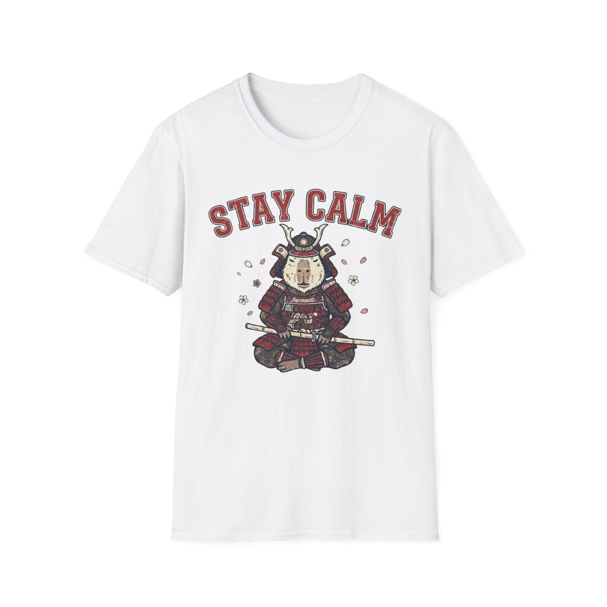 Stay Calm Capybara Samurai T + Adult Size