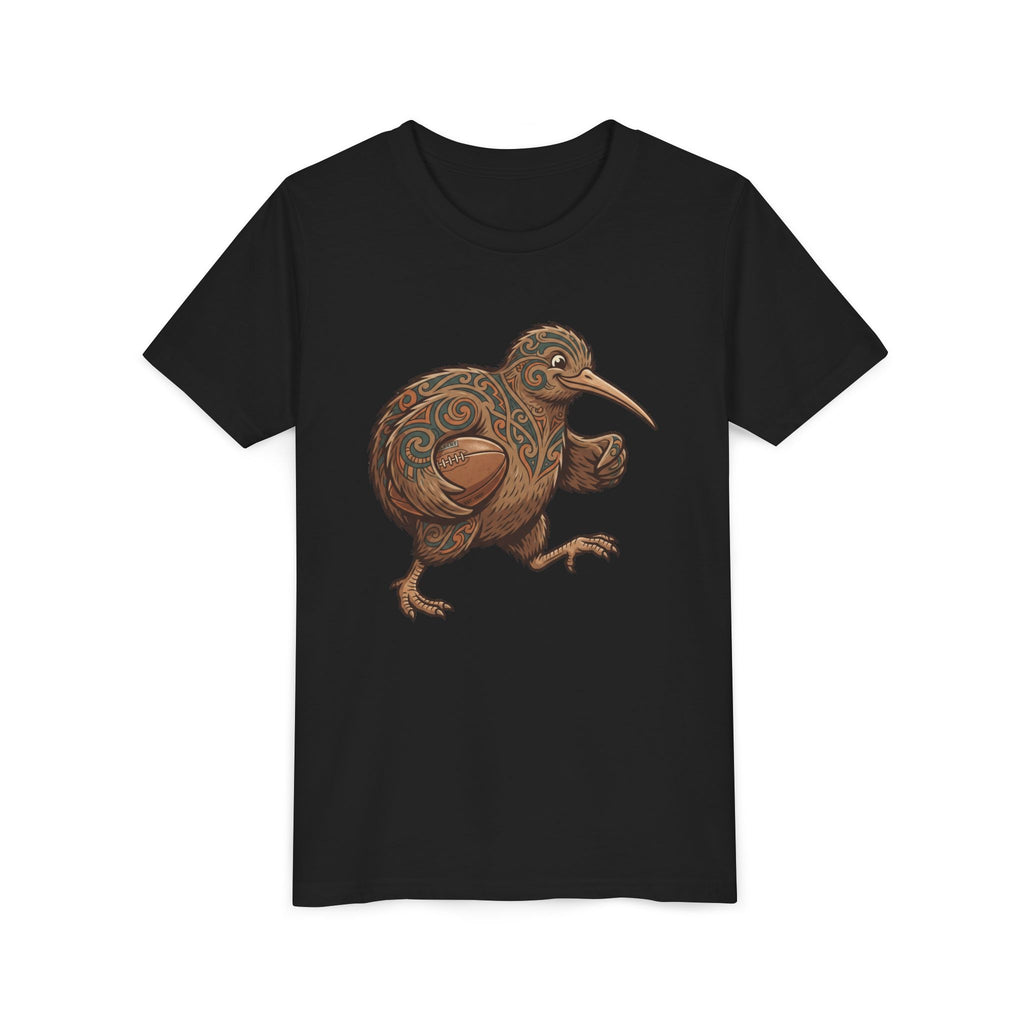 Youth Tee — Whimsical Maori-Style Kiwi Bird Kids Shirt