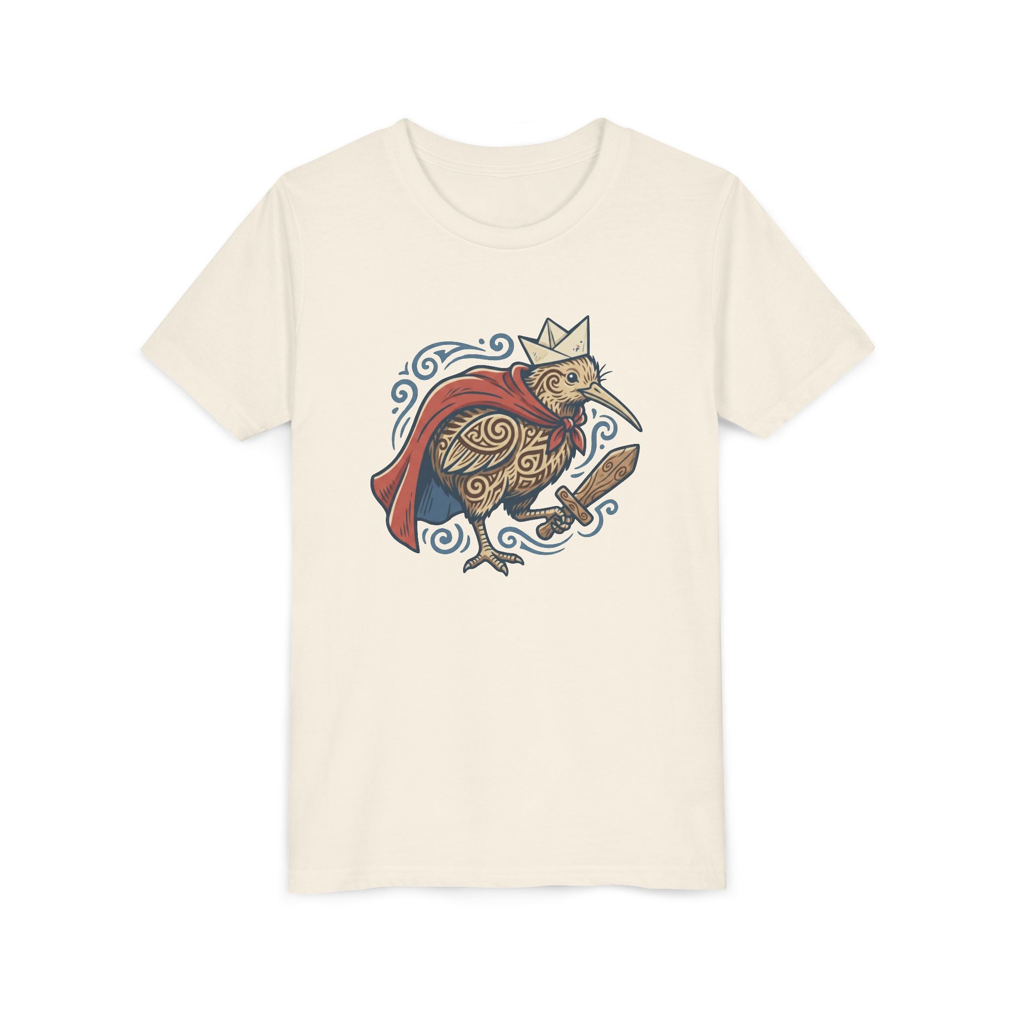 Royal Kiwi Youth T‑Shirt — Crowned Kiwi with Cape Kids Tee