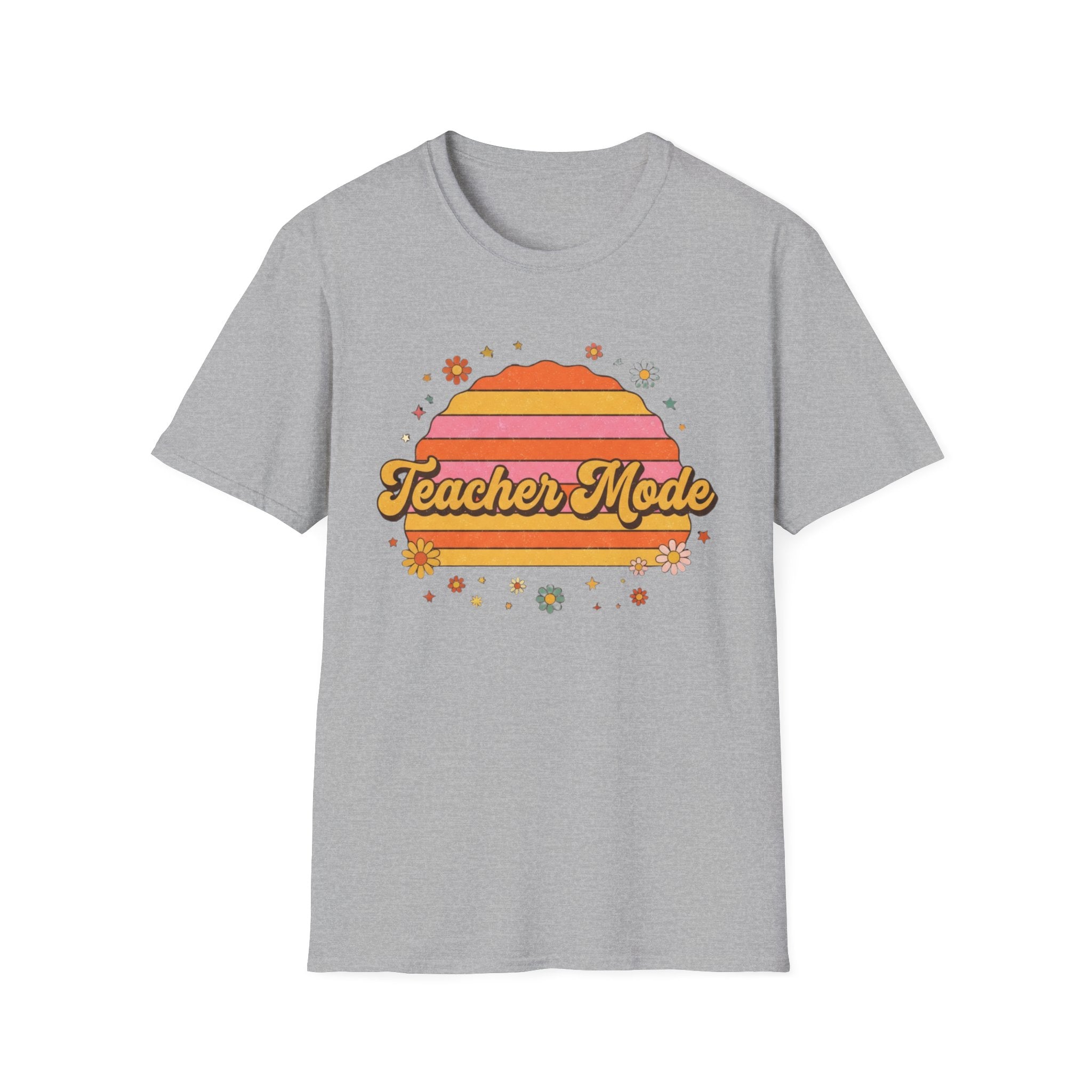 Teacher Mode - Retro Sunset Floral Graphic T