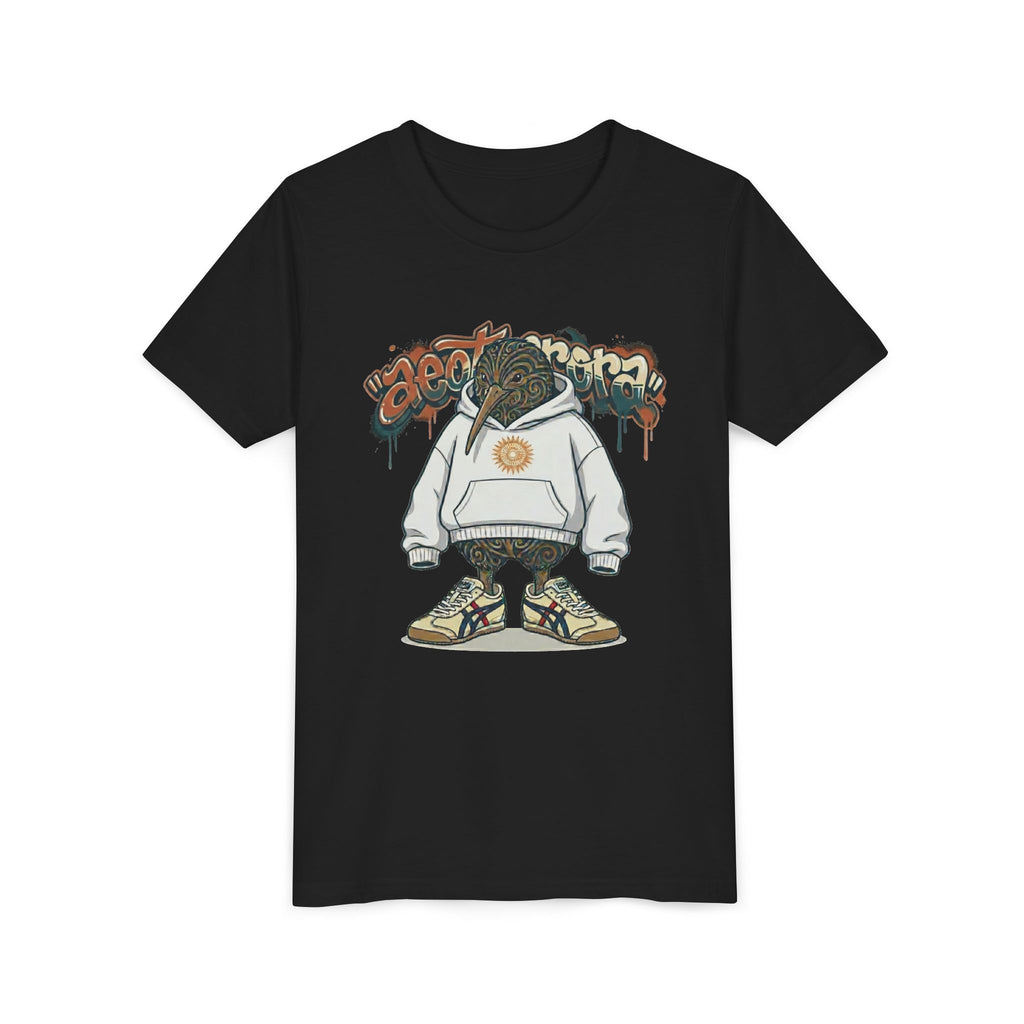 Youth Tee — Streetwear Kiwi Graphic "Aeotearora" Hoodie-Style Design