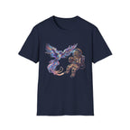 Astronaut & Cosmic Phoenix T-Shirt — Spacey Surreal Graphic Tee