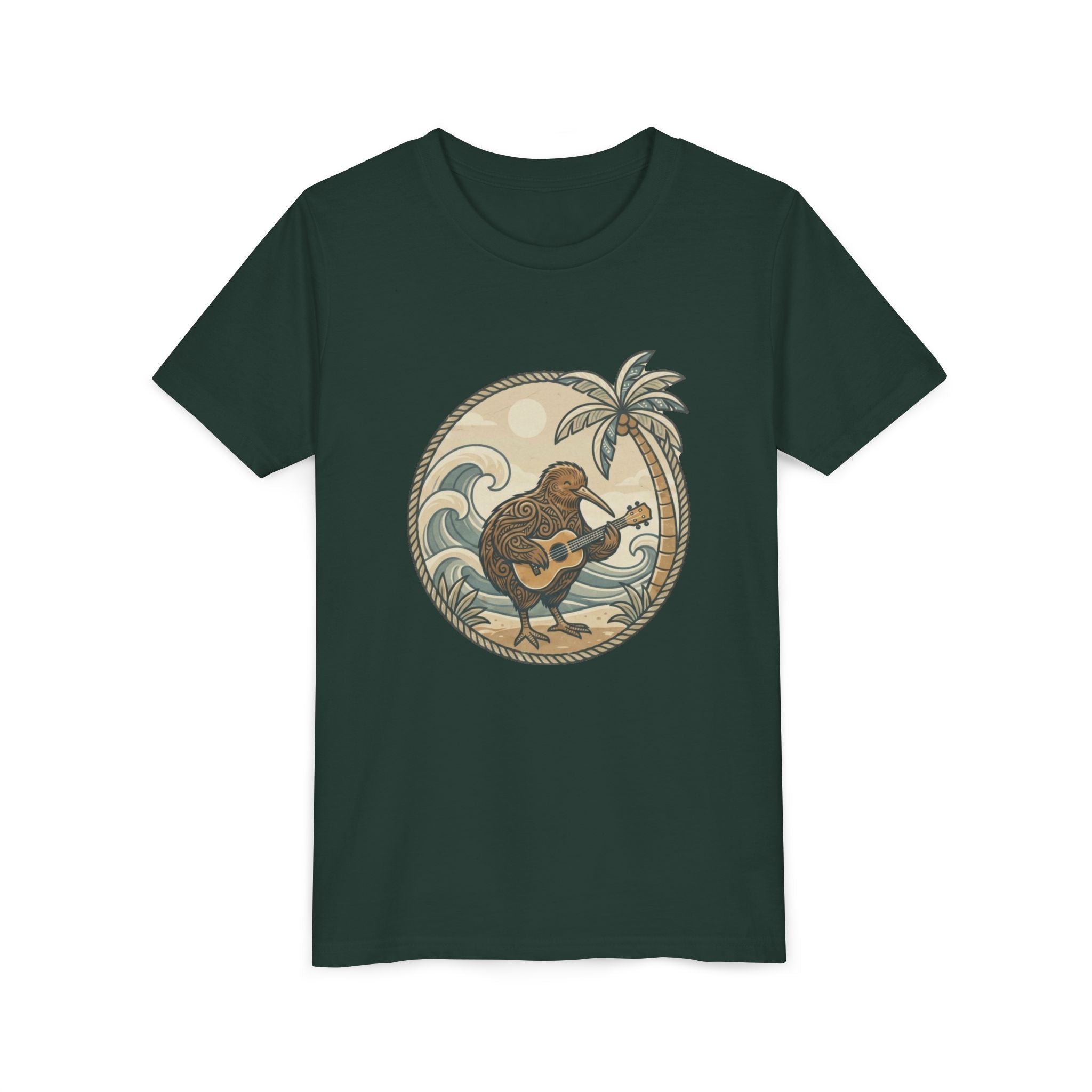 Kiwi Playing Guitar Vintage Beach Graphic
