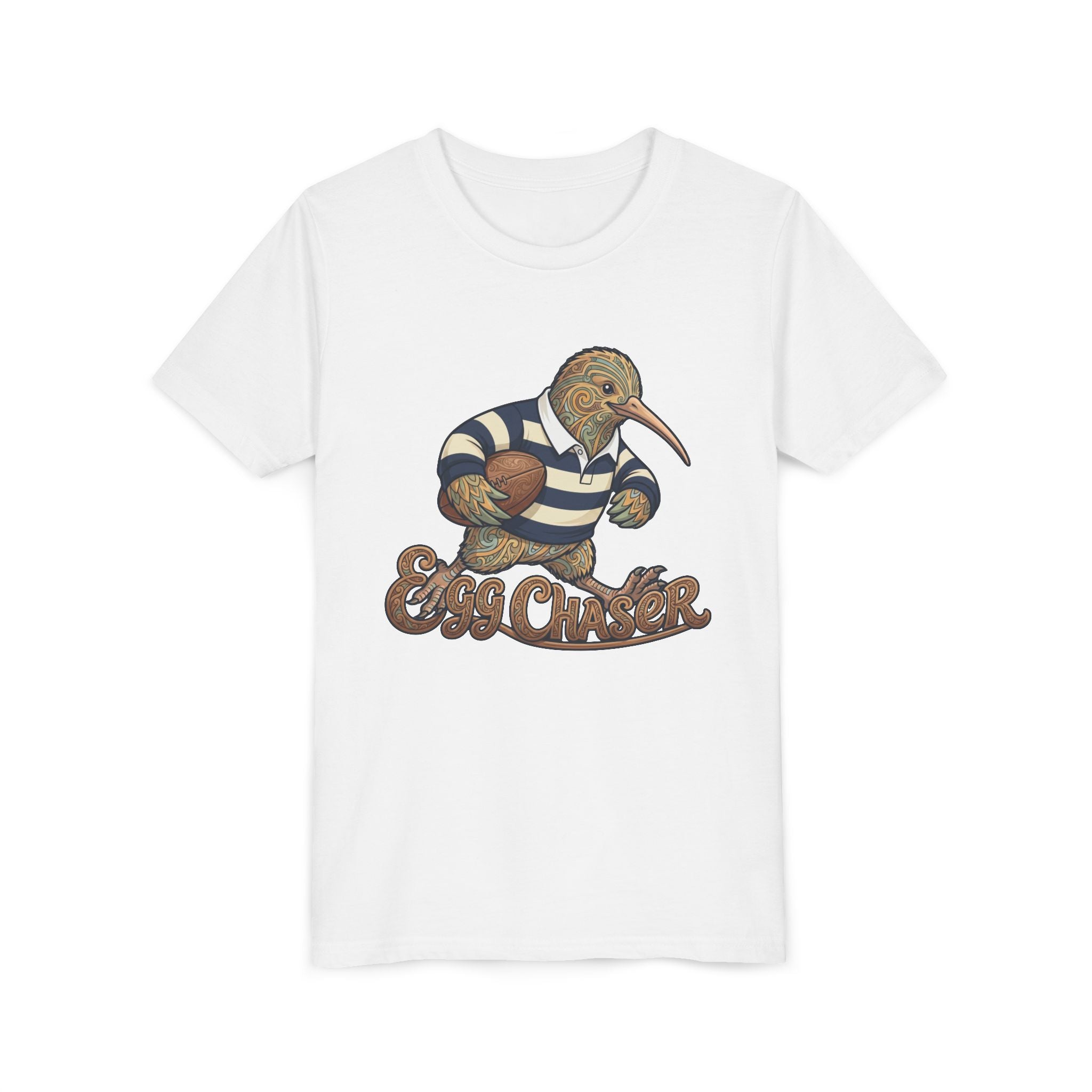 Kiwi Rugby Youth Tee — 'Egg Chaser' Vintage Sports Kids Shirt