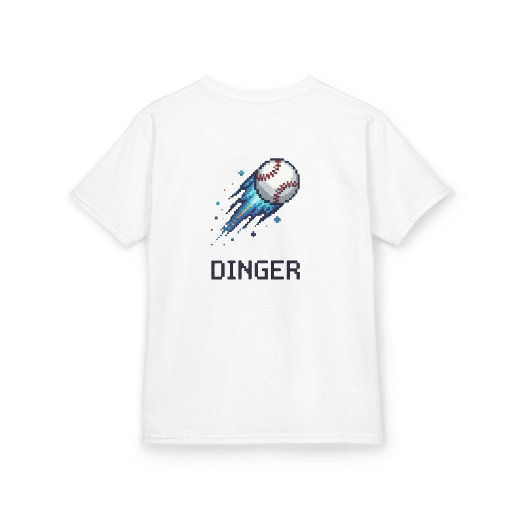 "Dinger" Pixel Art Baseball T-Shirt – Retro Gamer Baseball Tee
