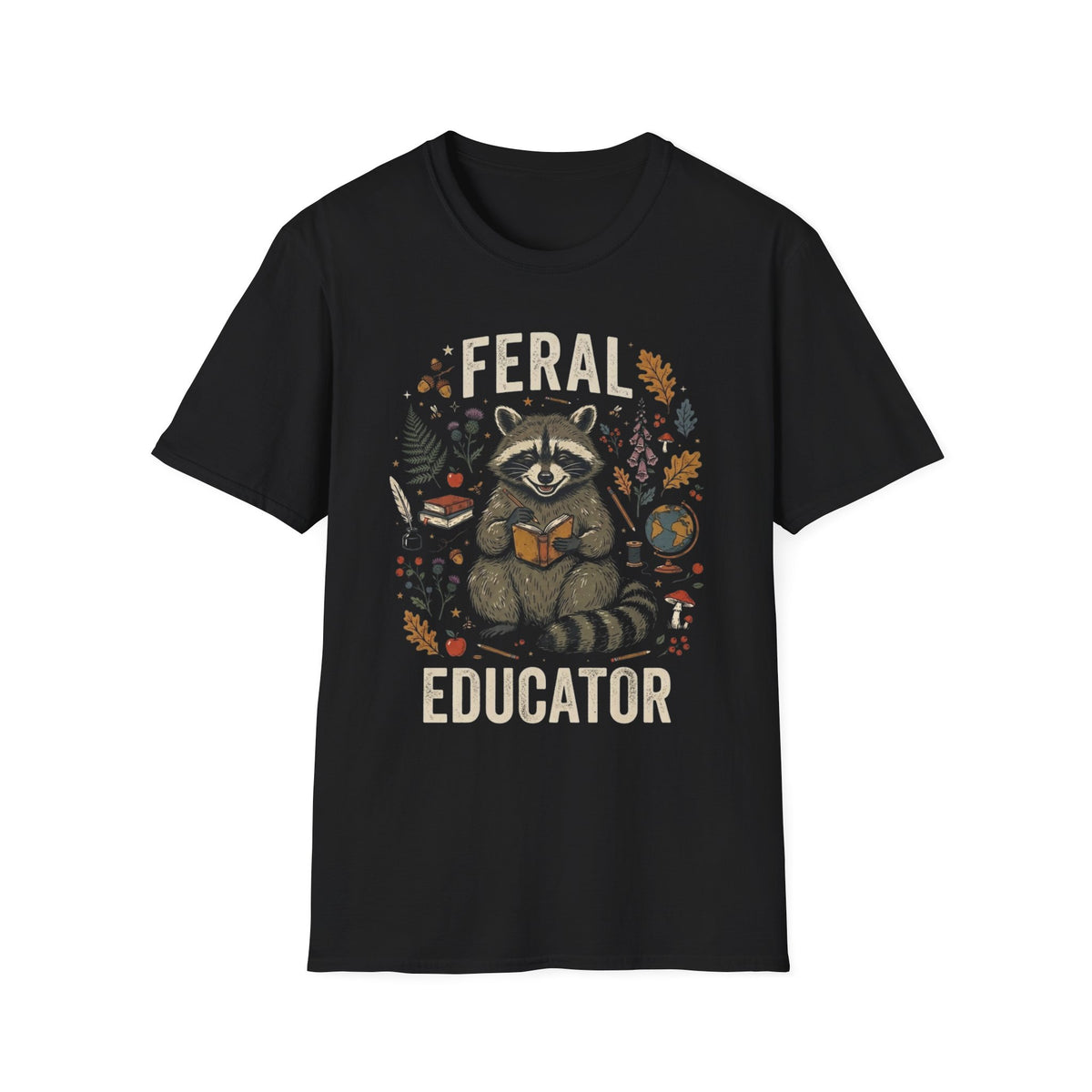 Feral Educator Raccoon T +Adult Size